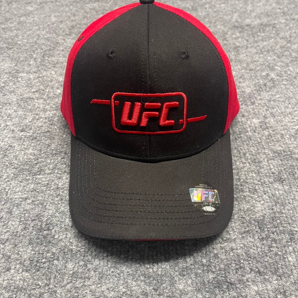 UFC Hat Cap Mens Black Red Ultimate Fighting Championship Snapback Embroidered